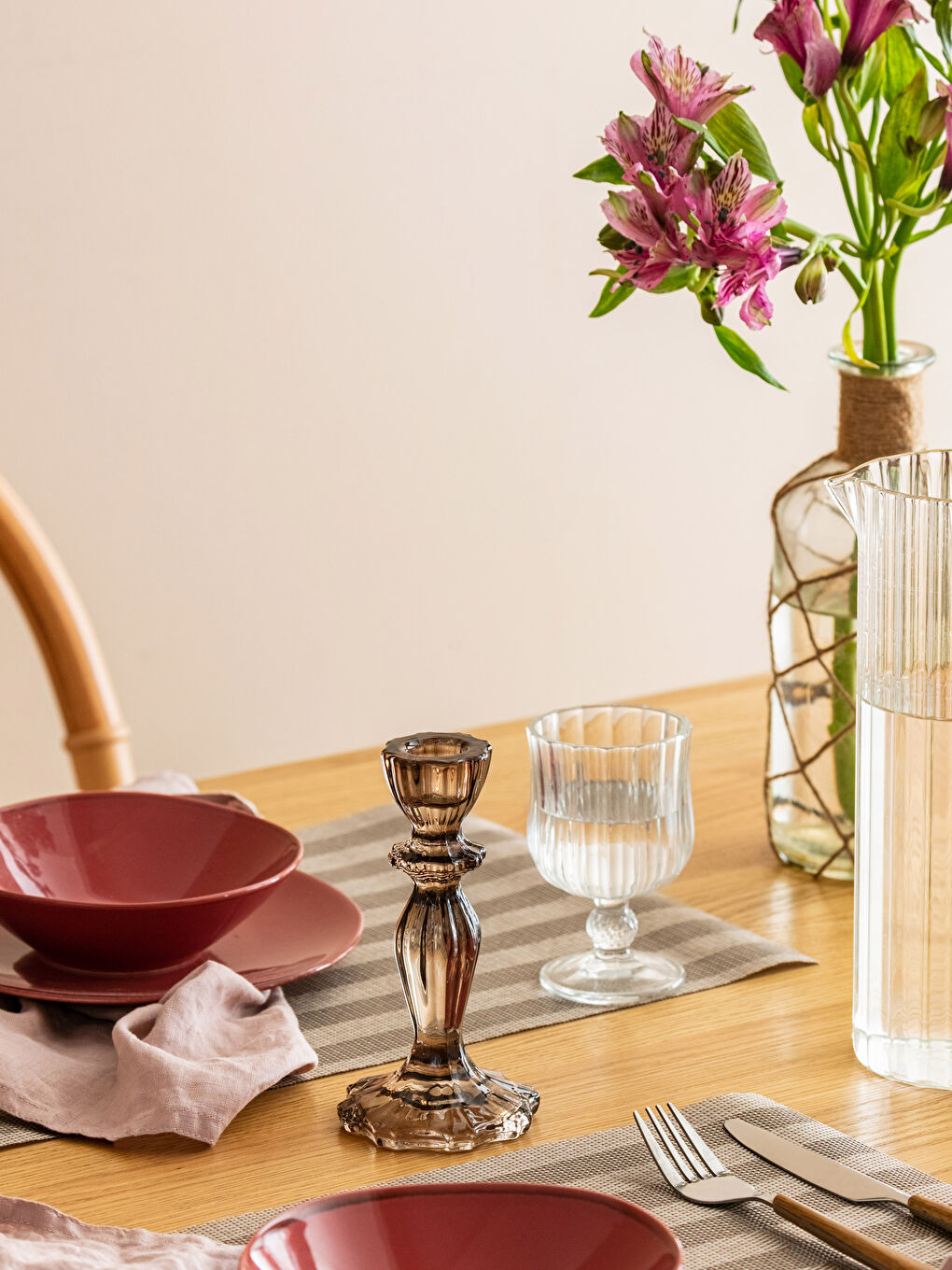 Yeşil Cam Şamdan 8x16 cm-1