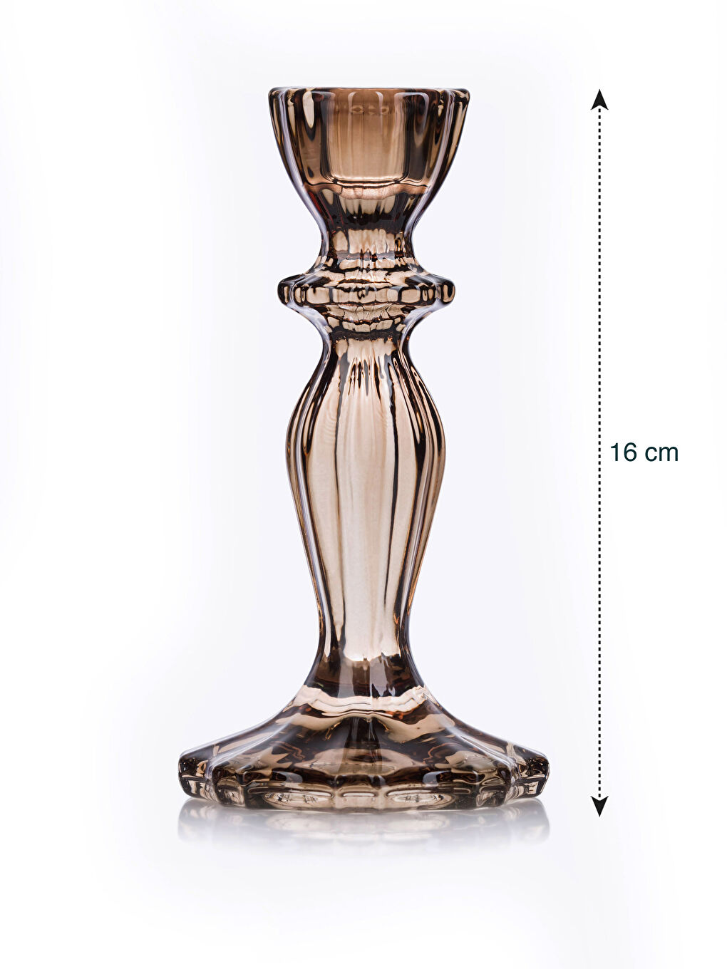 Yeşil Cam Şamdan 8x16 cm-3