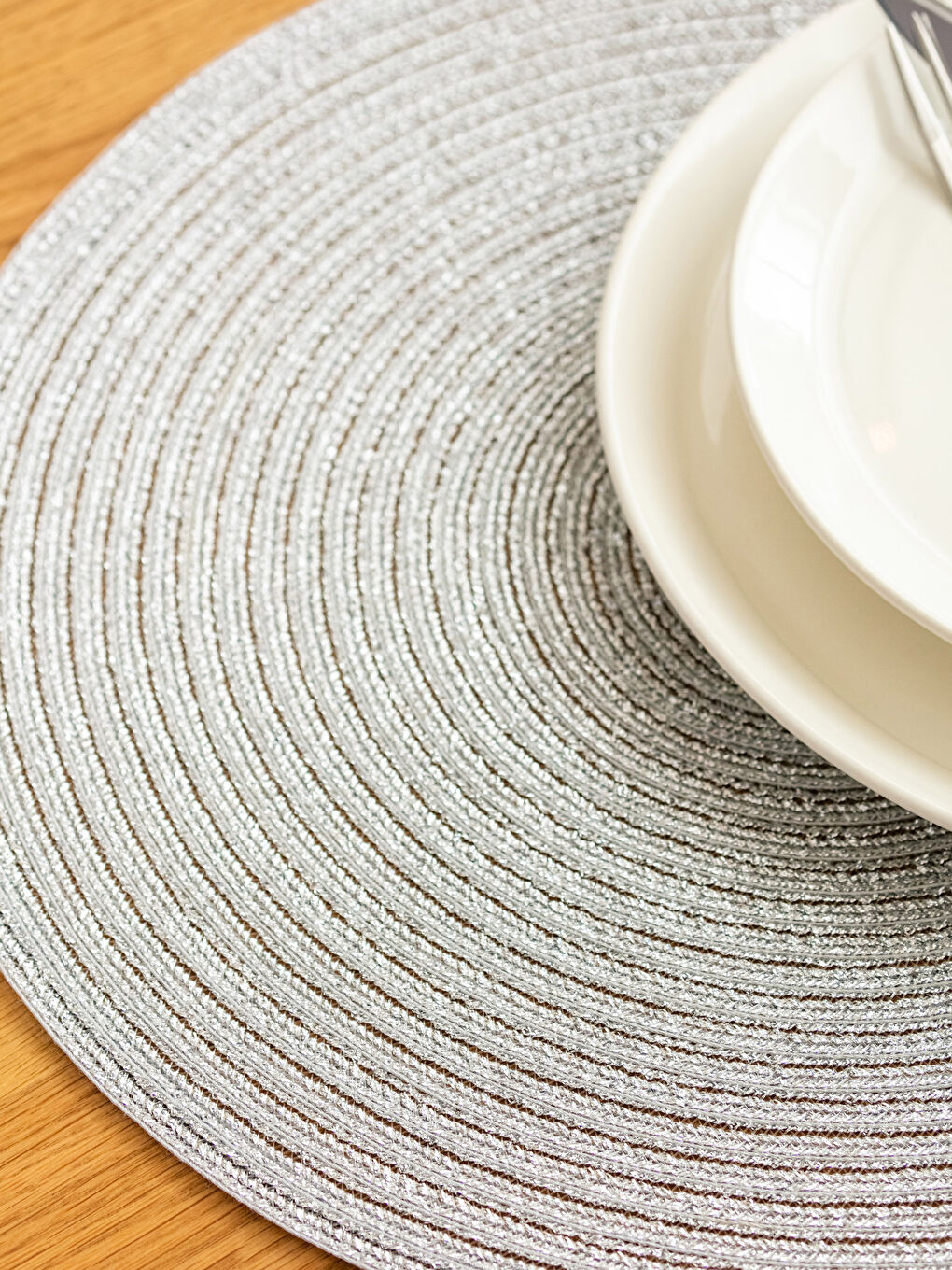 Gri Düz Amerikan Servisi 2'li 38X38 cm-2