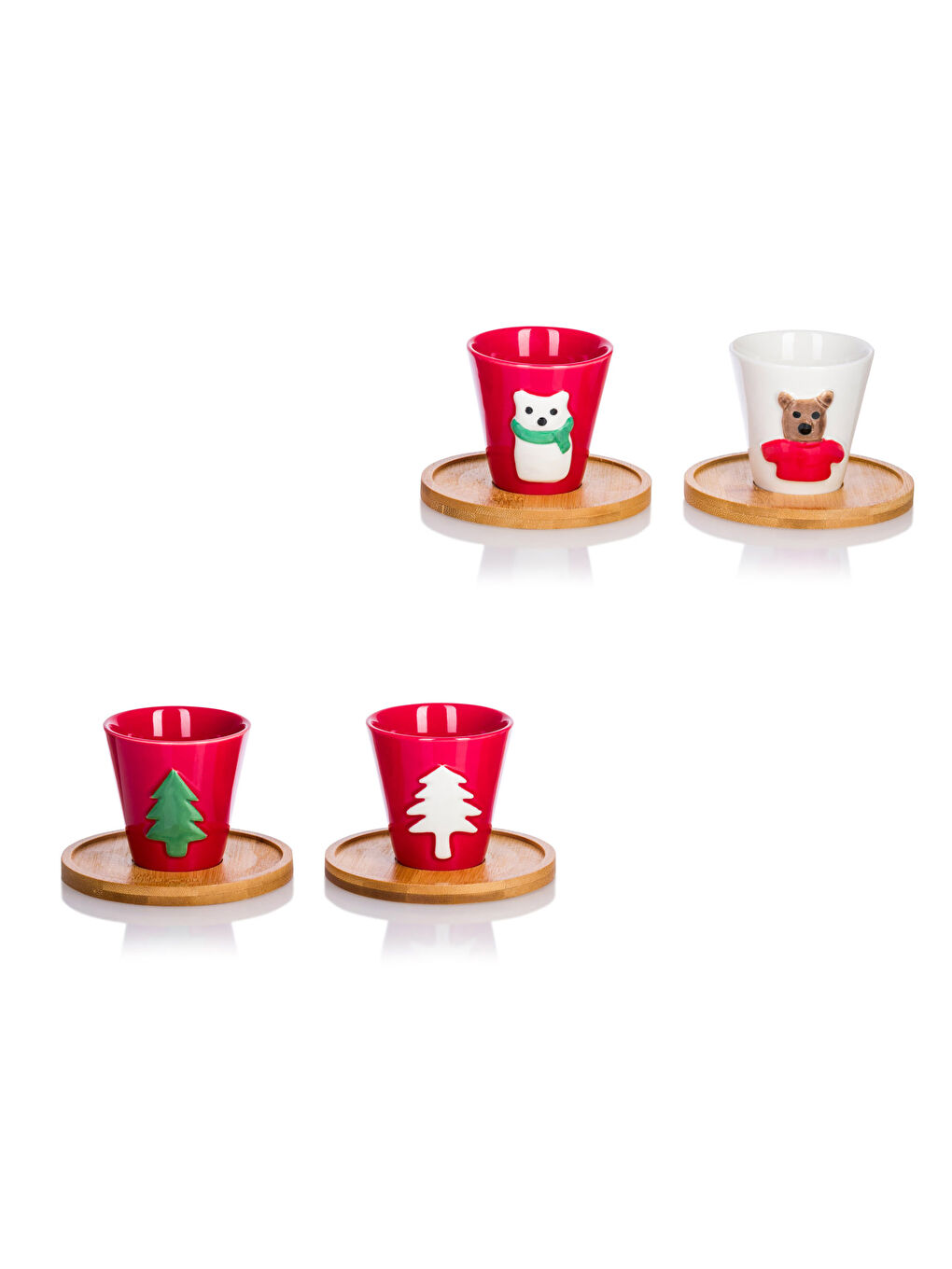 New Year's Themed Coffee Cup Set for 4 People 90 Ml -W3AV17Z8-F9C