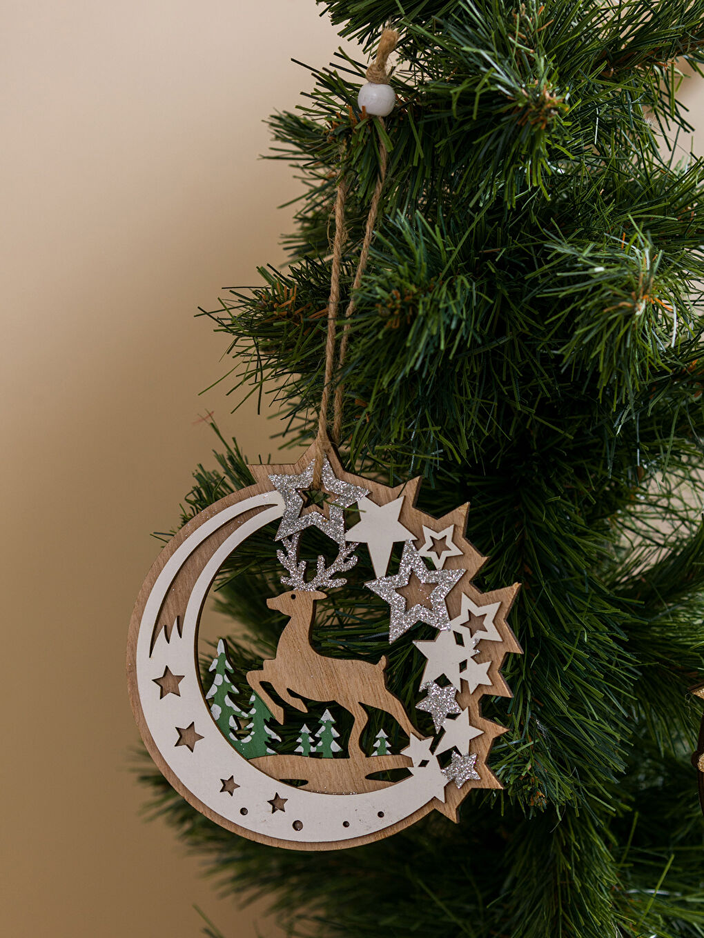 LCW HOME Decorative Deer Tree Ornament Set of 3 -W3AV24Z8-LRW