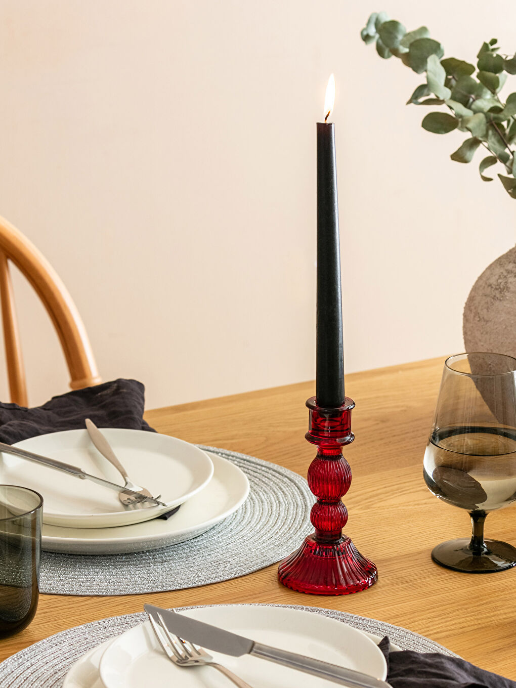 Lcw Home Стъклен свещник 8x16 см -W3AY96Z8-LTQ