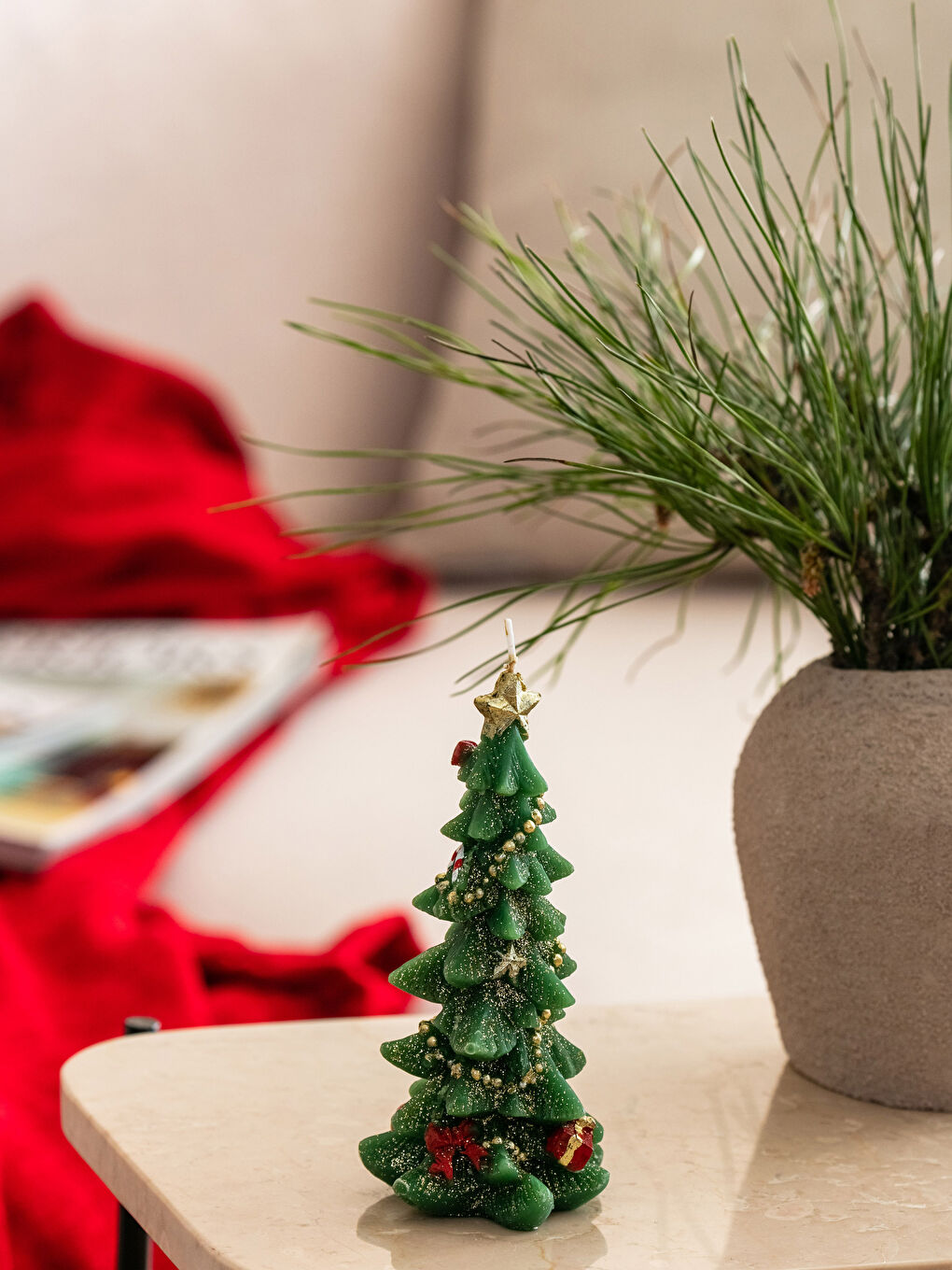 LCW HOME Christmas Tree Figured Candle 15 Cm -W3BA00Z8-F9C