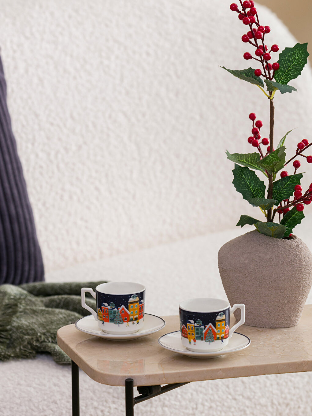 Karışık Yılbaşı Temalı 2 Kişilik Kahve Fincan Takımı 90 ml