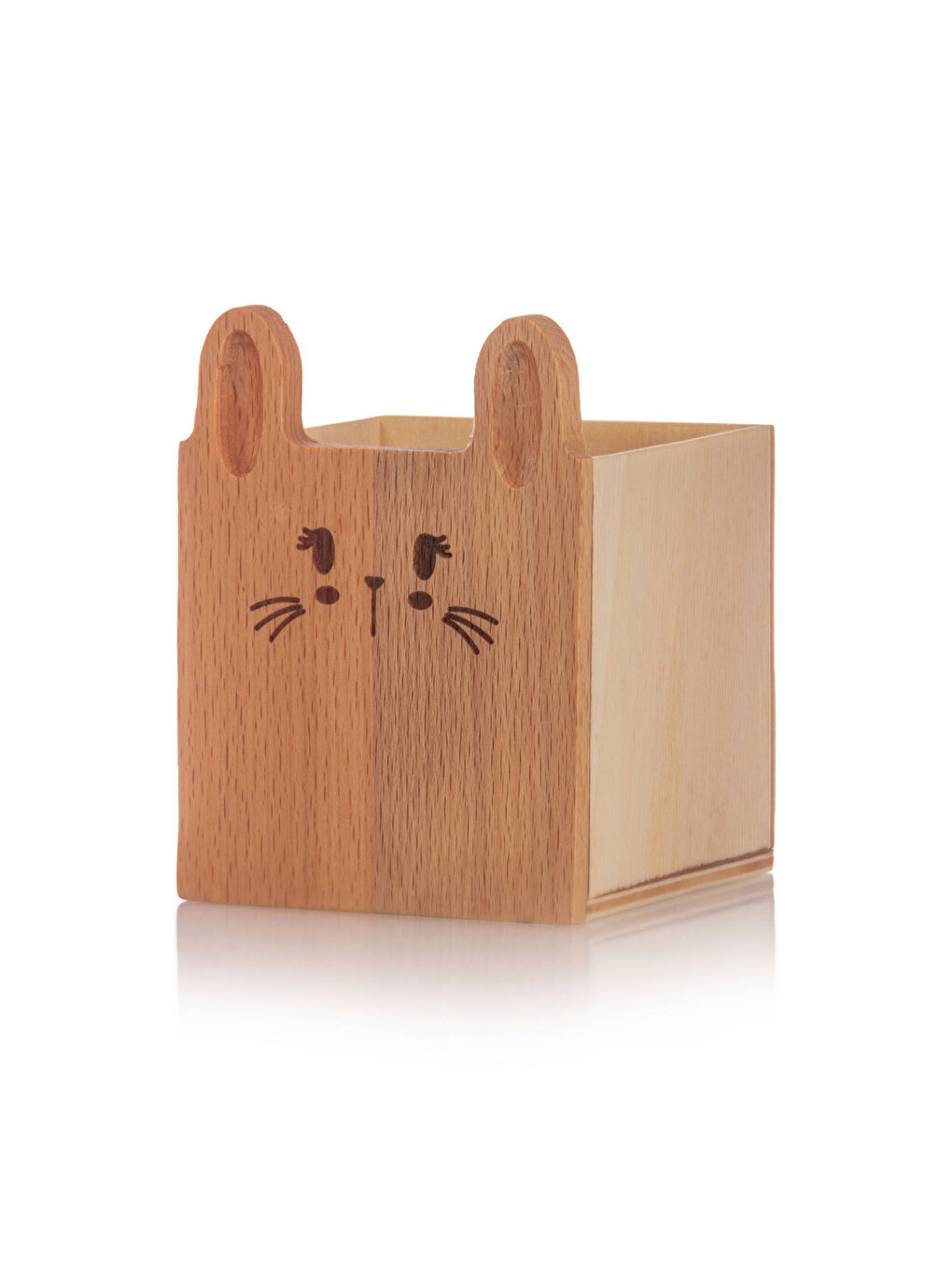 Kahverengi Baskılı Ahşap Organizer Kutu 10x10x12 cm-3