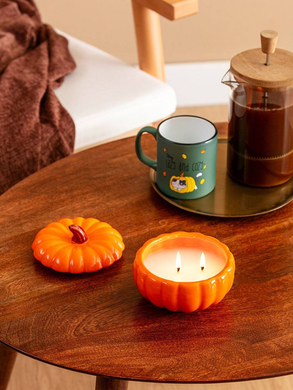 Turuncu Bal Kabağı Dekoratif Mum 210 g