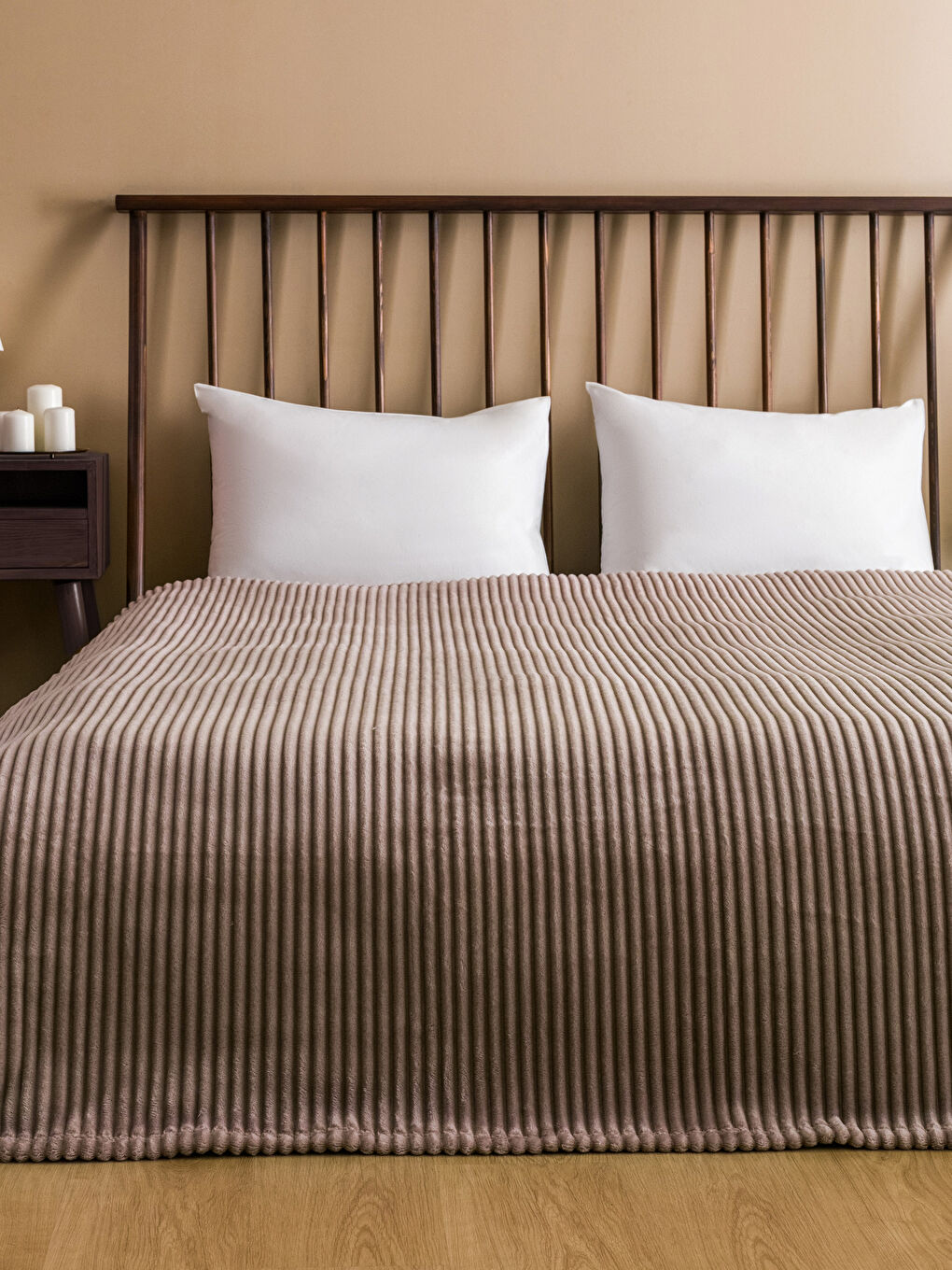 بطانية سرير مزدوج قماش ويلسوفت مضلعة 220x240 سم