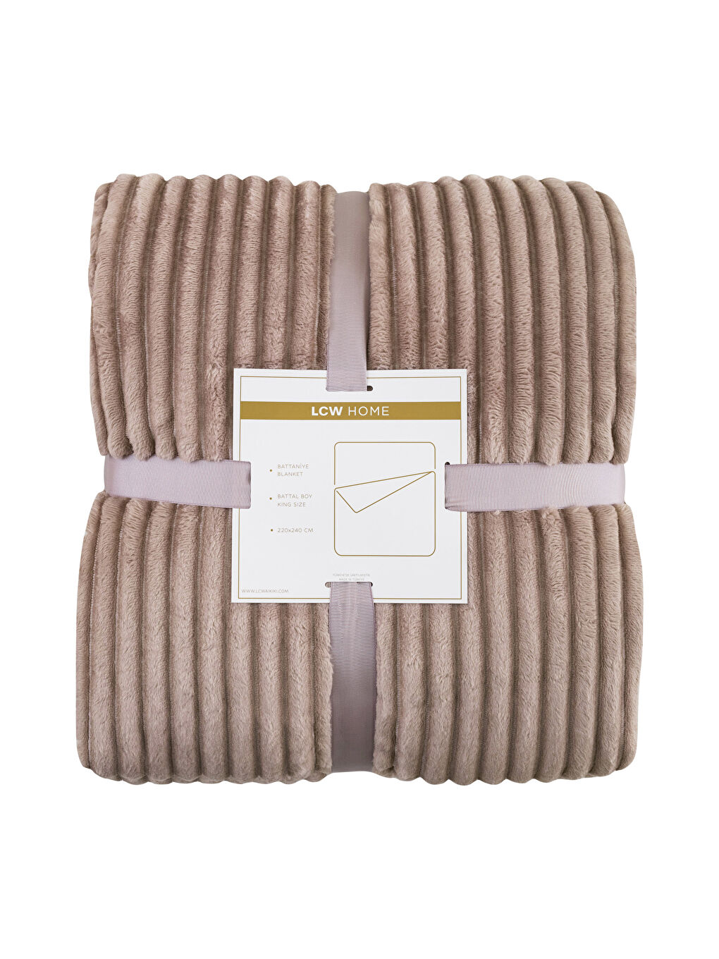 بطانية سرير مزدوج قماش ويلسوفت مضلعة 220x240 سم-4