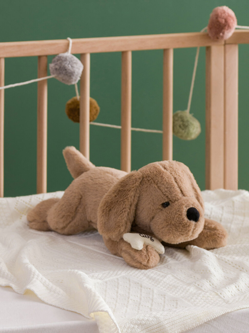 وسادة رمي للطفل على شكل كلب قطيفة مطرزة ومحشوة 40 سم