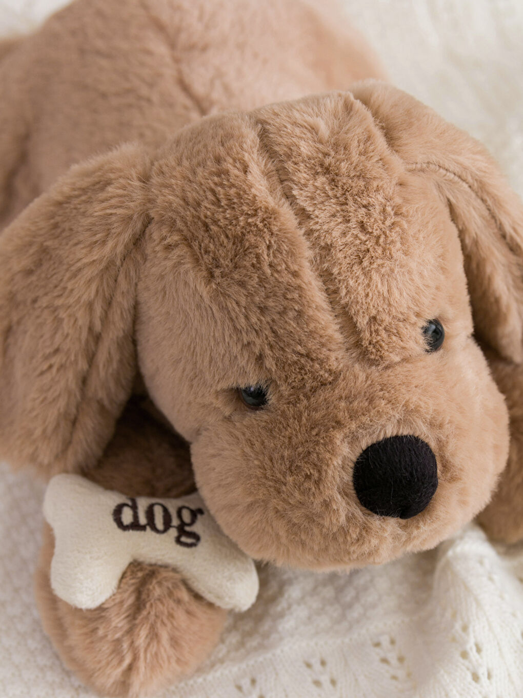 وسادة رمي للطفل على شكل كلب قطيفة مطرزة ومحشوة 40 سم-2