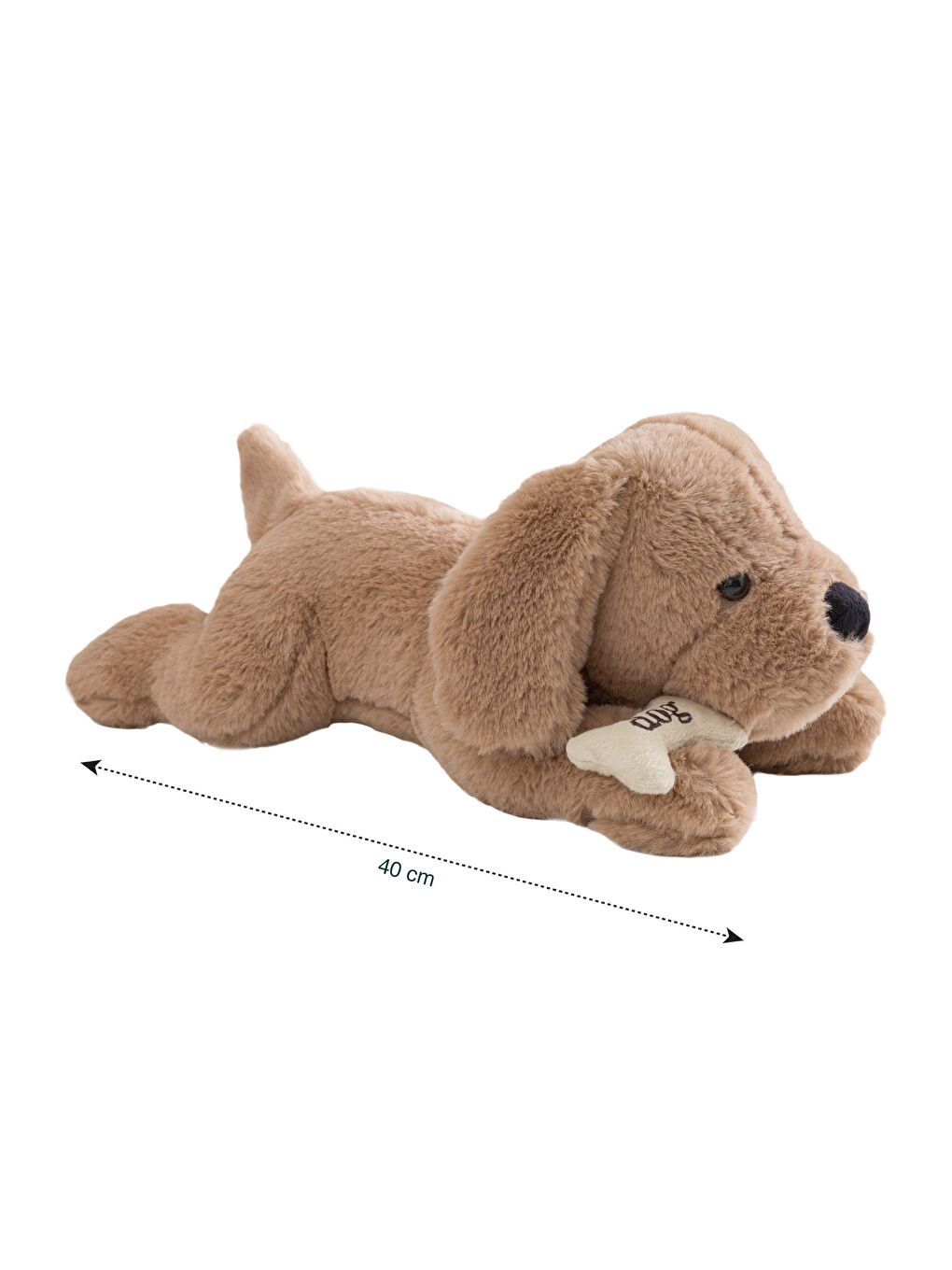 وسادة رمي للطفل على شكل كلب قطيفة مطرزة ومحشوة 40 سم-3