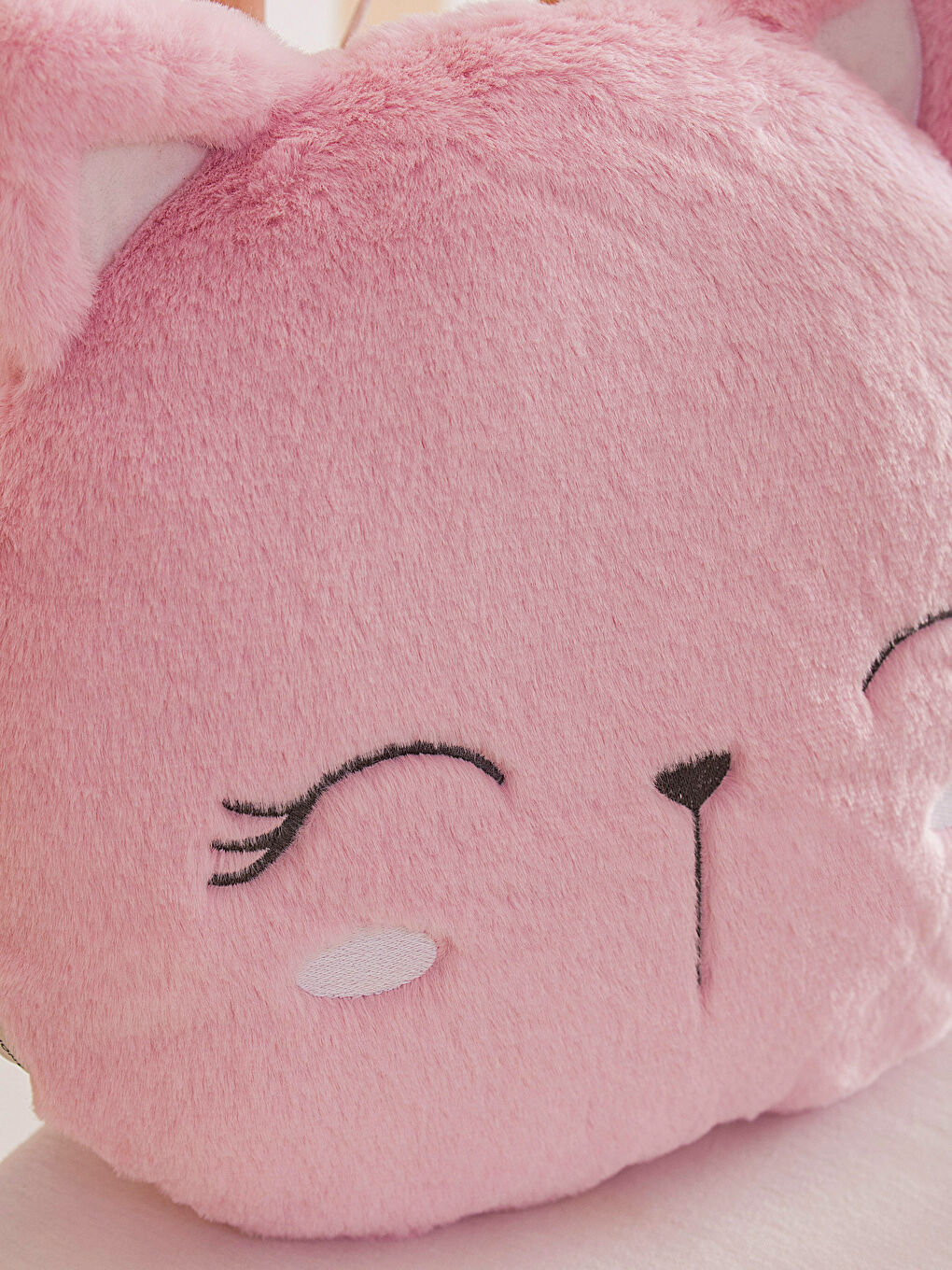 Pembe Nakışlı Dolgulu Bebek Kırlent 40 cm-2