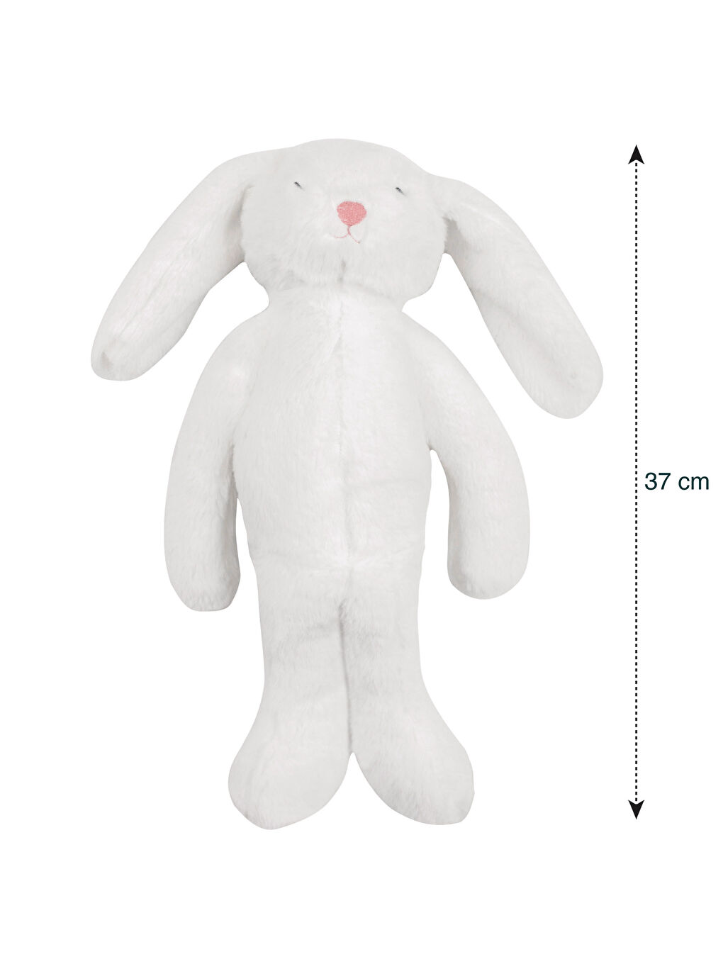 Ekru Pelüş Dolgulu Nakışlı Tavşan Kırlent 37 cm-3