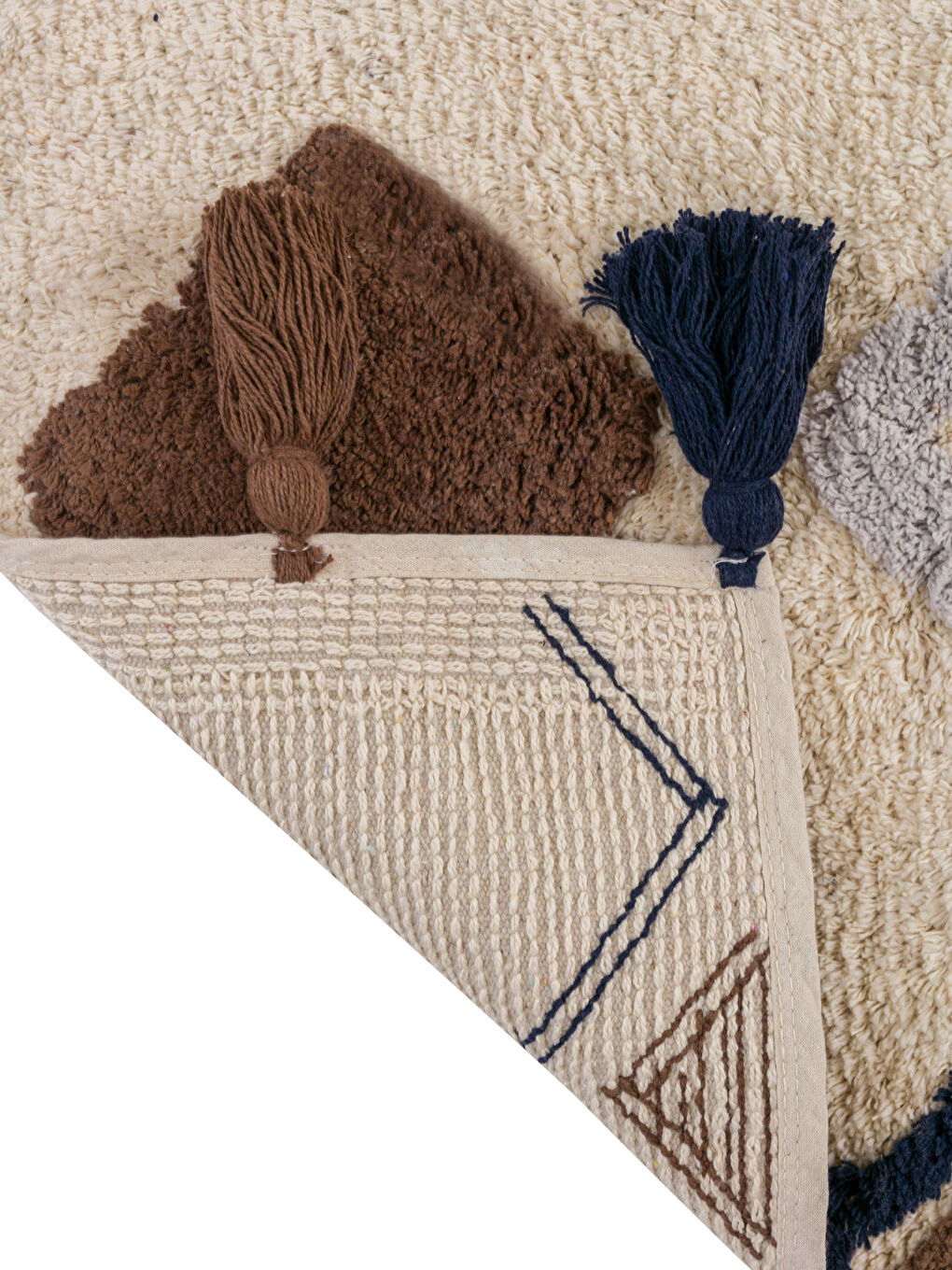 Tapis de bain avec détails à pompons 50x70 cm-3