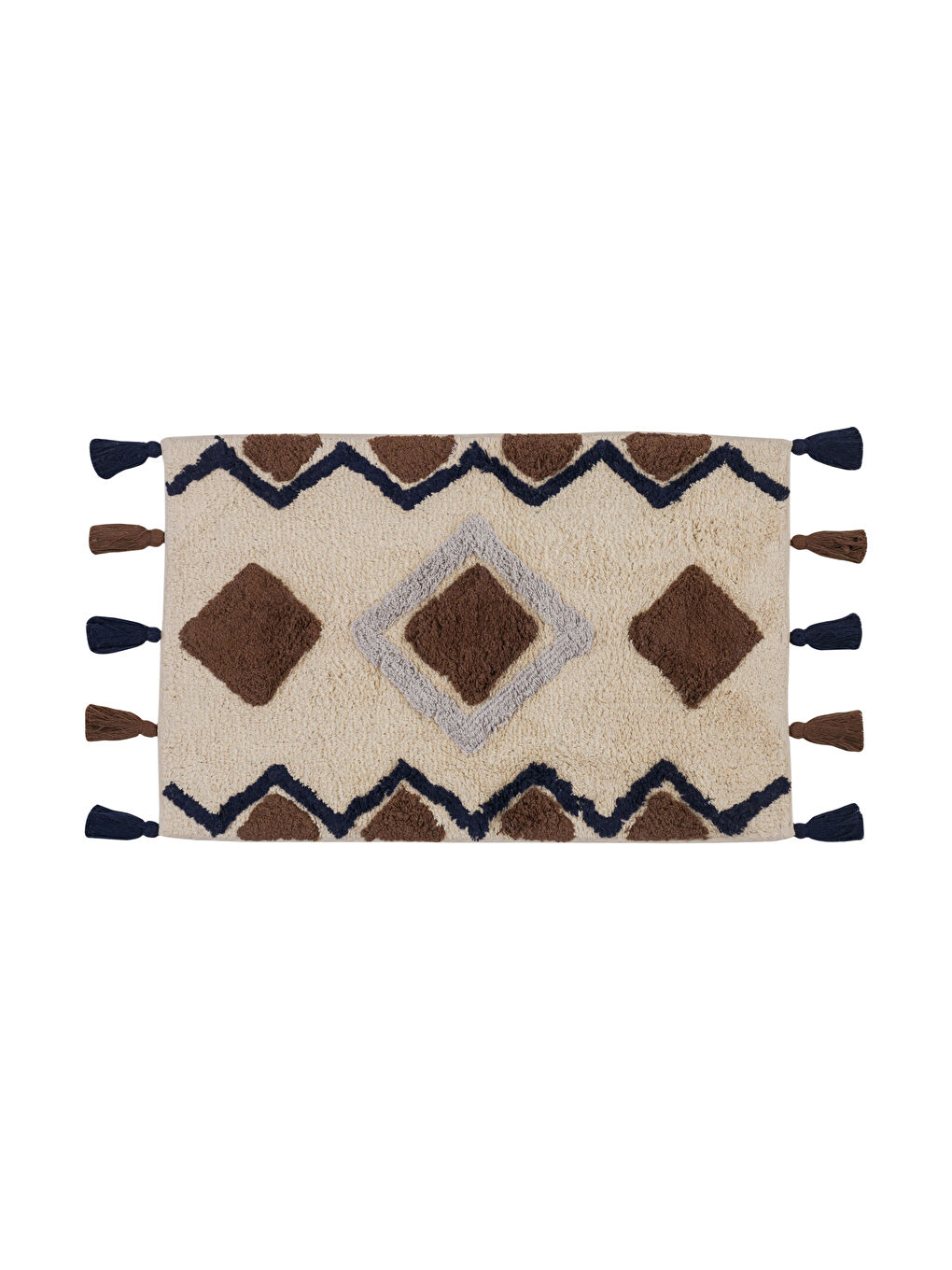 Tapis de bain avec détails à pompons 50x70 cm-5