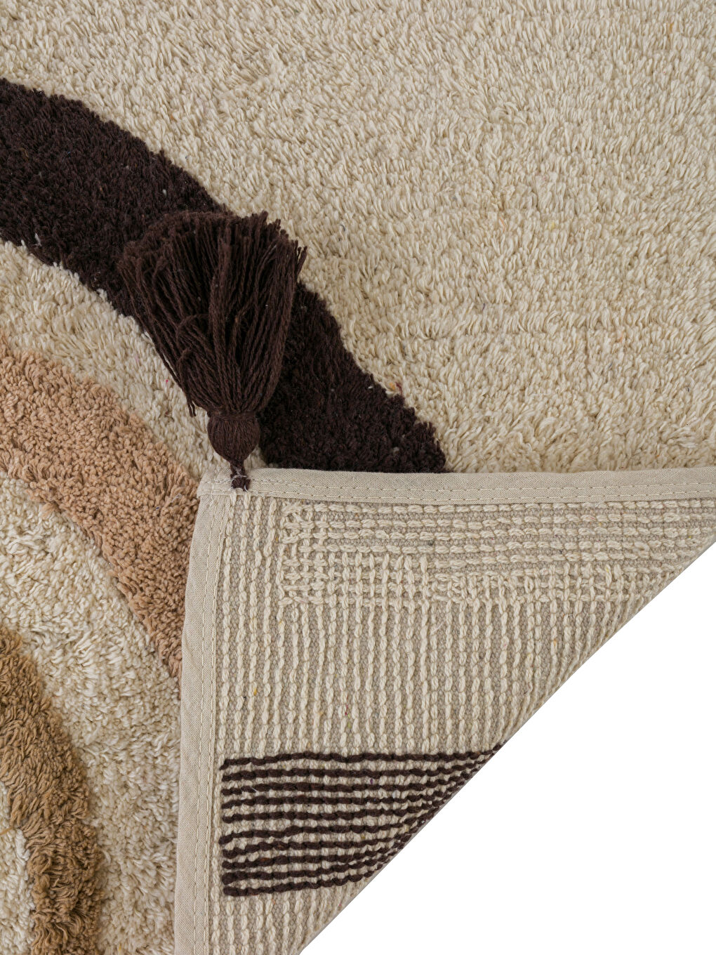 Tapis de bain avec détails à pompons 50x70 cm-3