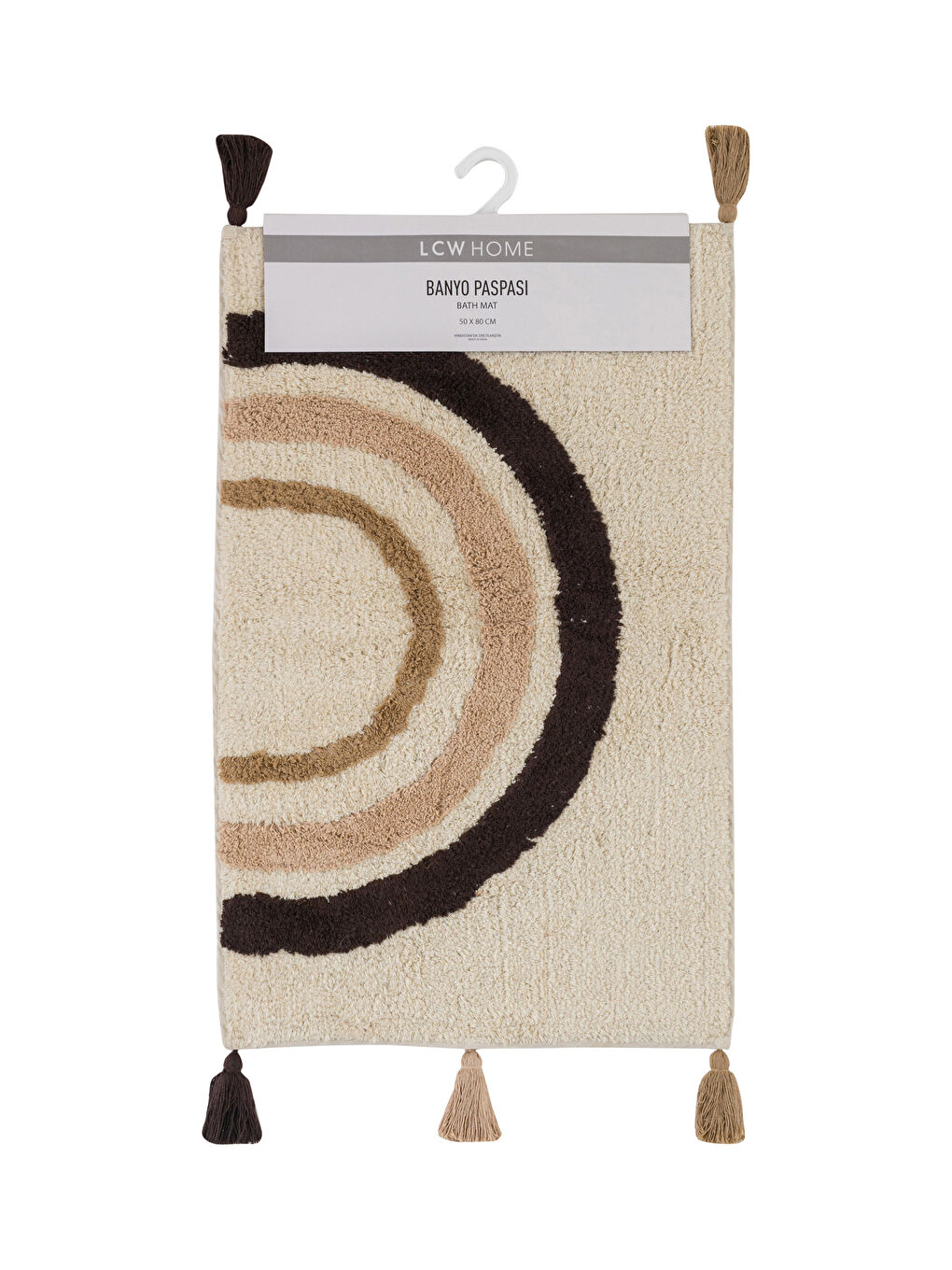 Tapis de bain avec détails à pompons 50x70 cm-4