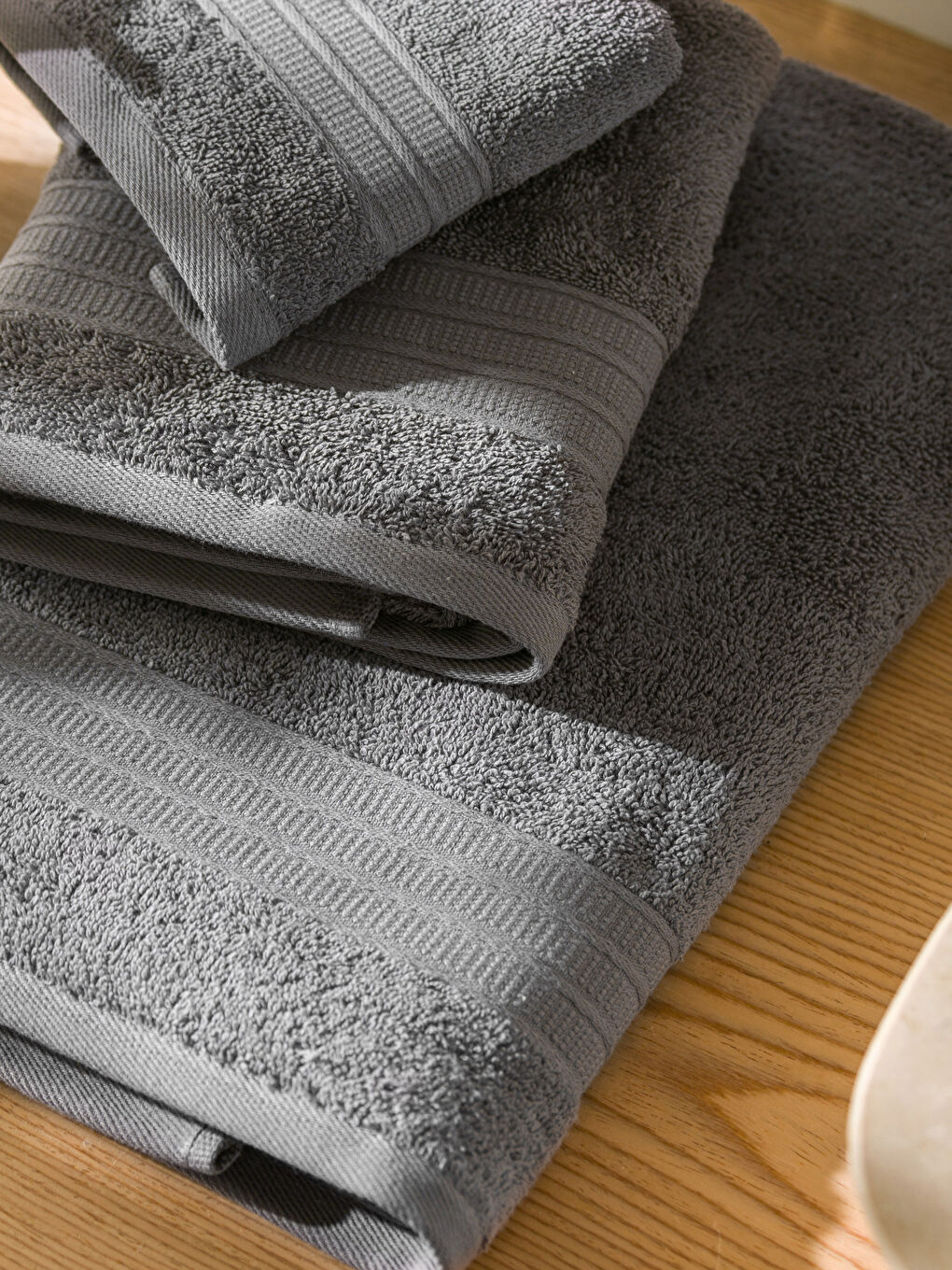 Antrasit Pamuklu Havlu Seti 3'lü-1