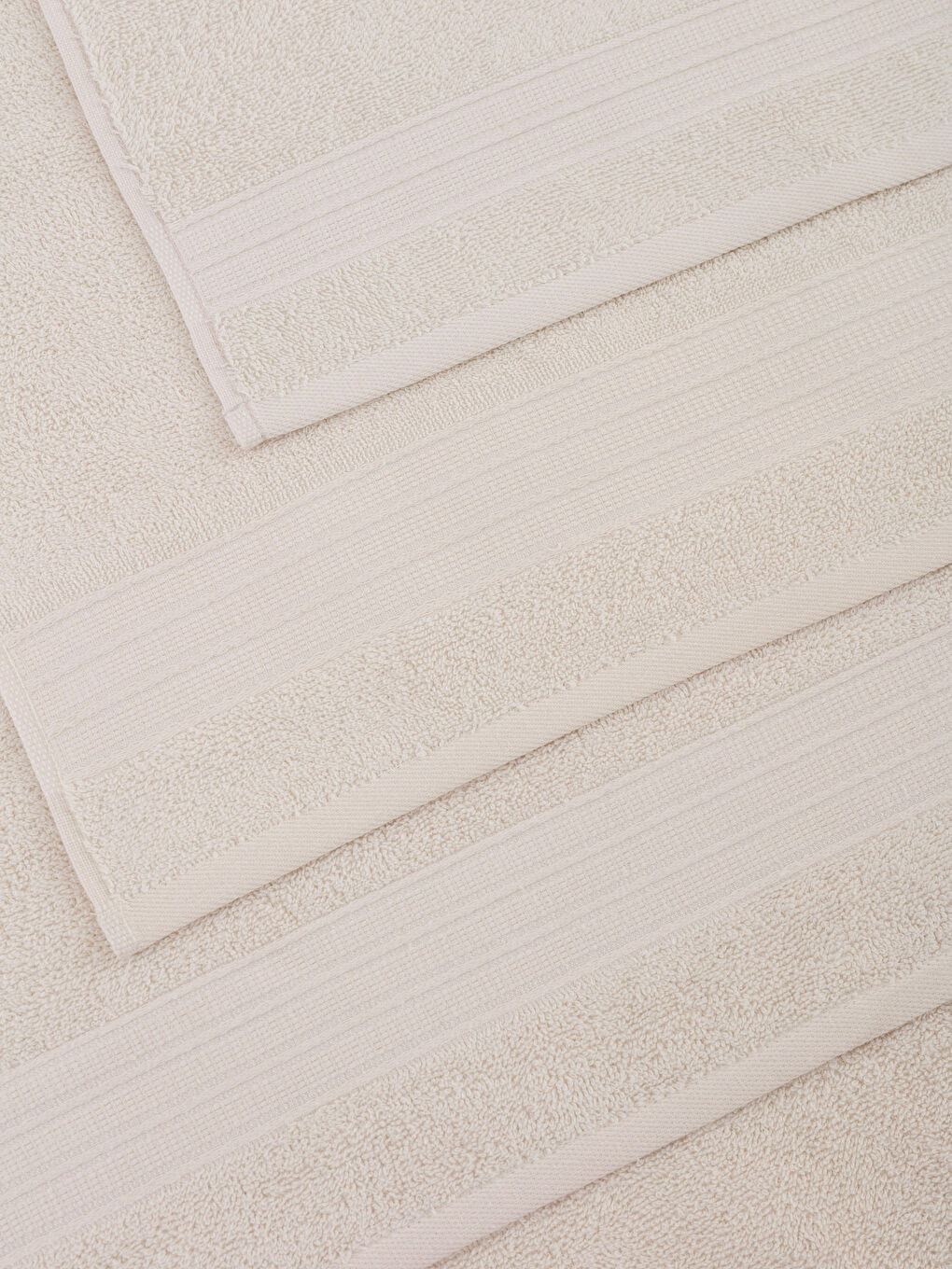 Bej Pamuklu Havlu Seti 3'lü-2