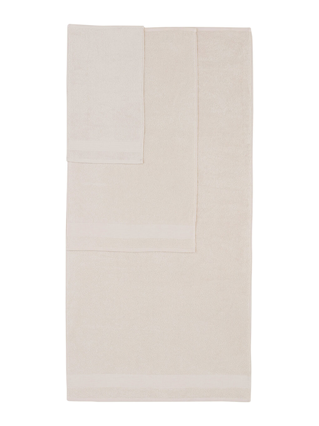 Bej Pamuklu Havlu Seti 3'lü-4