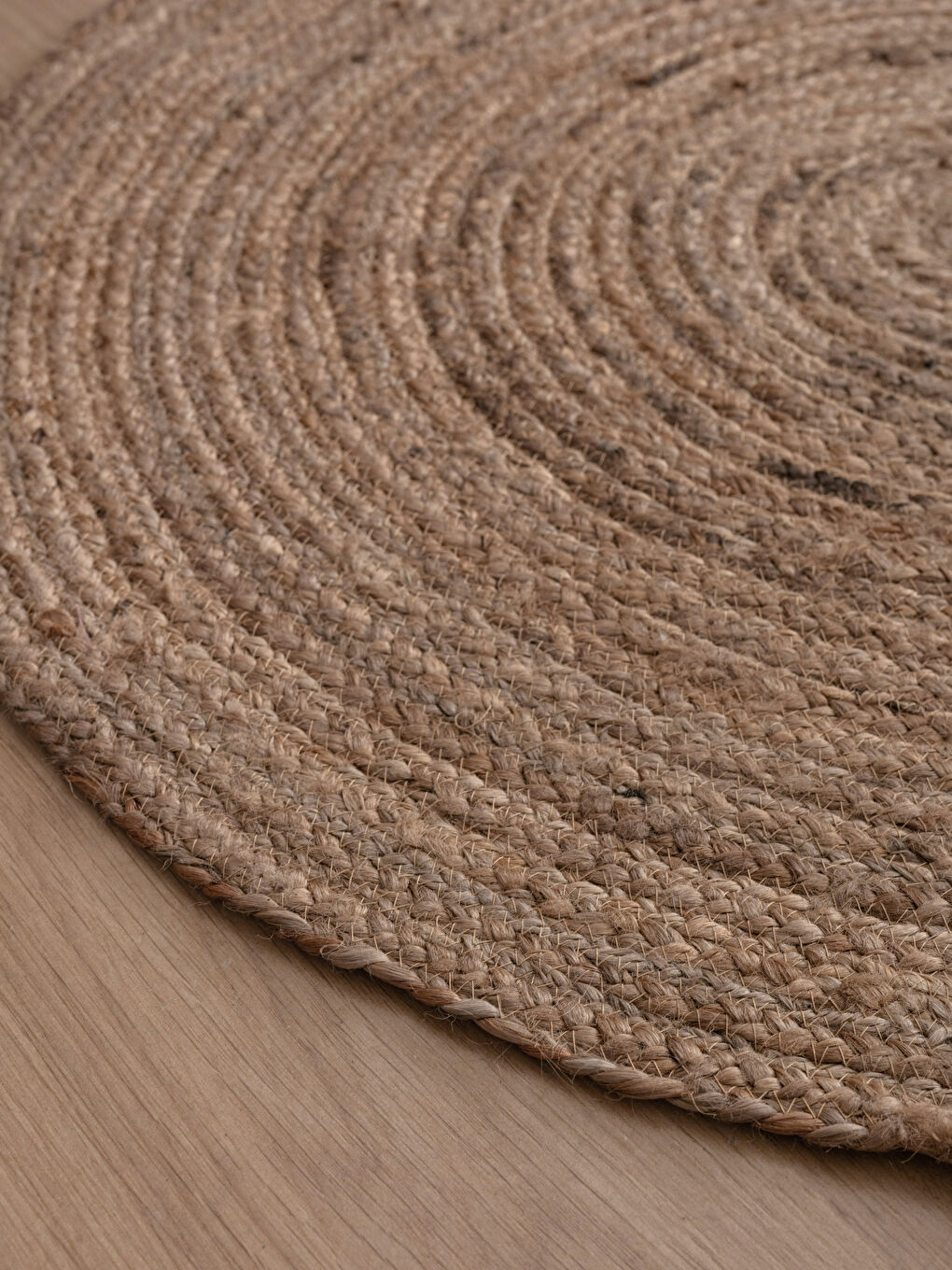 Kahverengi Jüt Yuvarlak Halı 90x90 cm-2