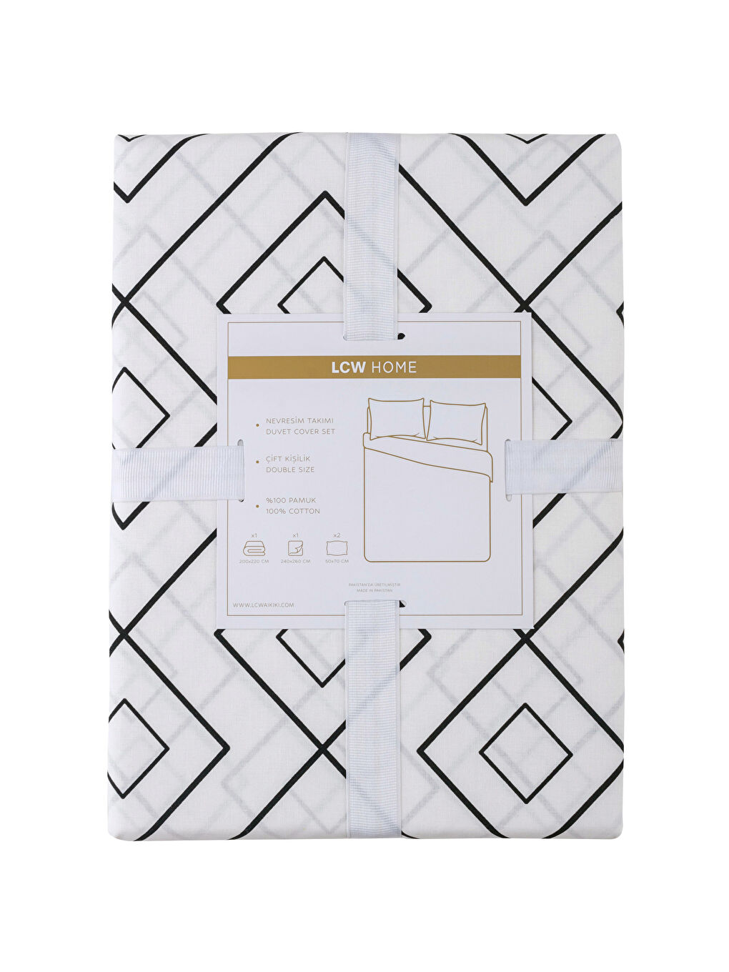 Geometric Patterned Double Duvet Cover Set-7