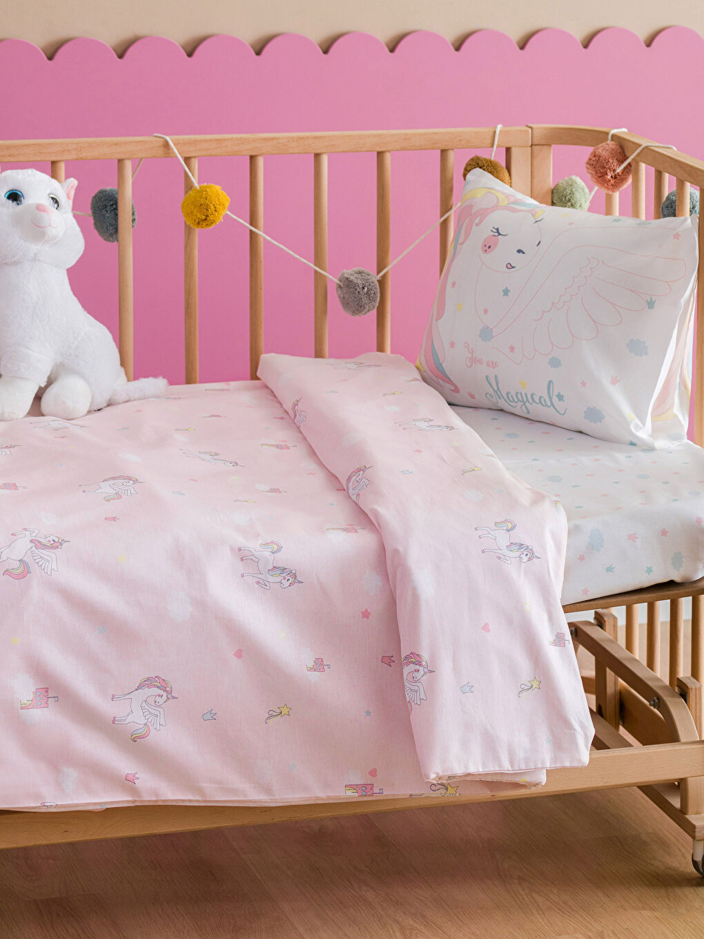 ნაბეჭდი ბამბის ბავშვის დუვეტის საფარის სრული კომპლექტი