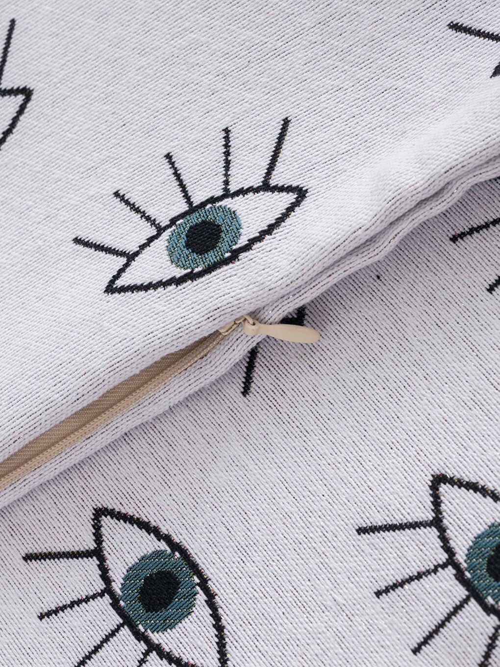 Karışık Göz Baskılı Kırlent Kılıfı 45x45 cm-3