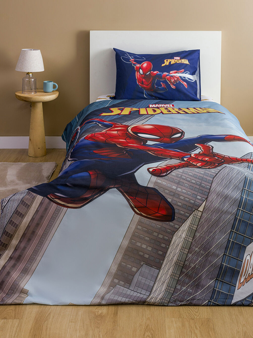 LCW HOME Spiderman Printed Single Children's Duvet Cover Set -W3DM34Z4-F9C