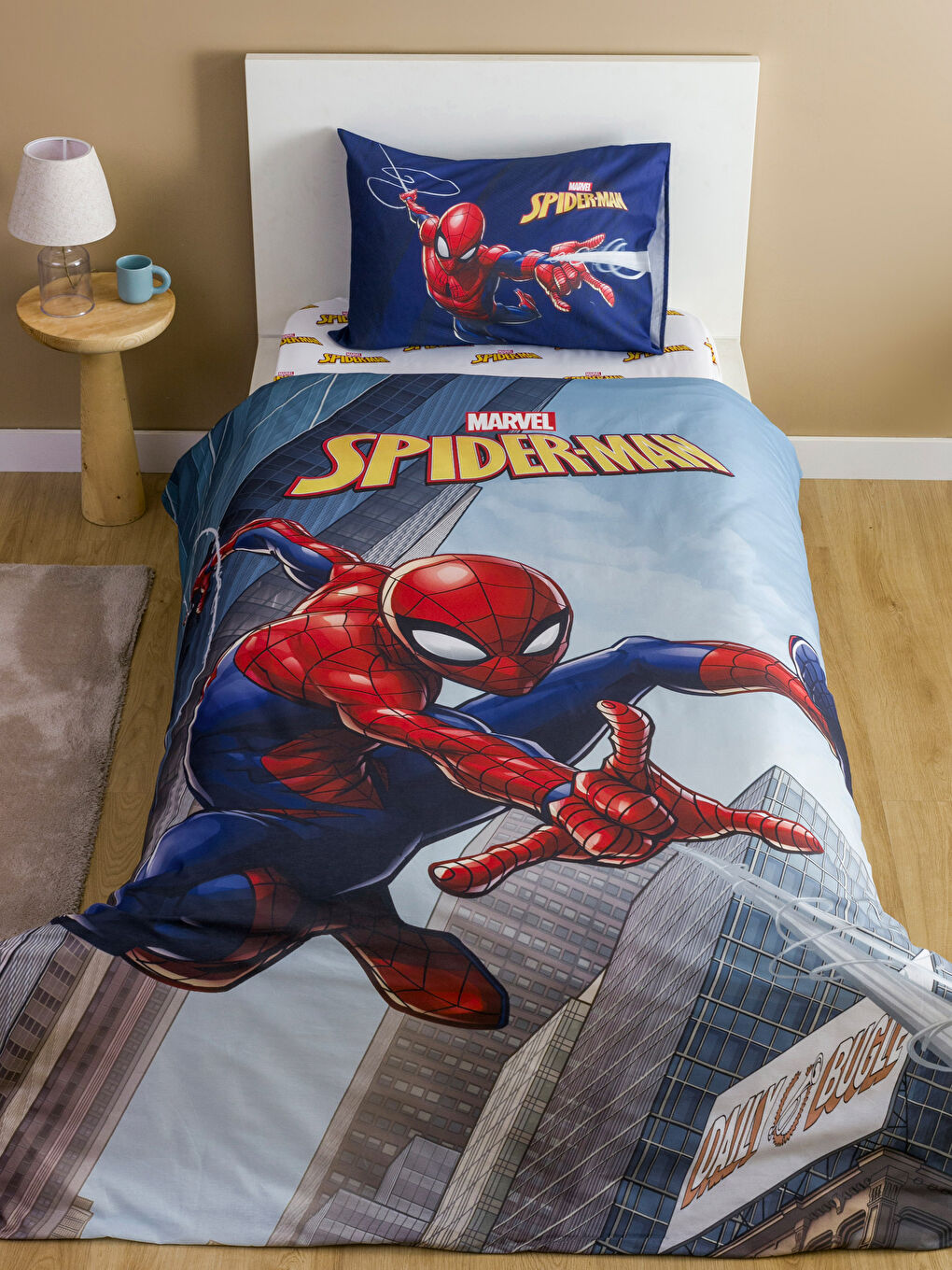LCW HOME Spiderman Printed Single Children's Duvet Cover Set -W3DM34Z4-F9C