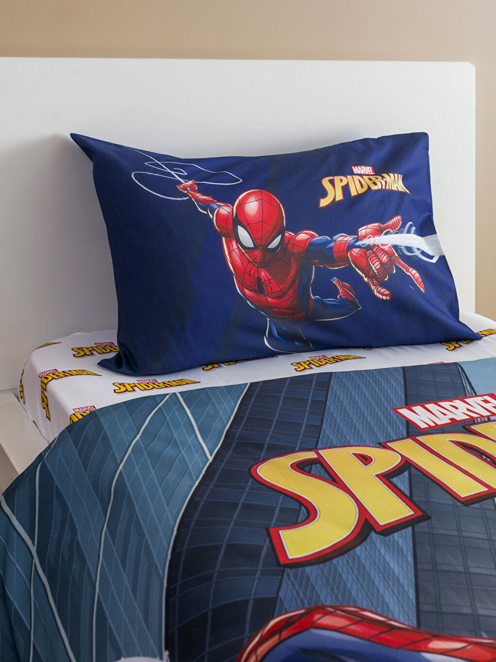 LCW HOME Spiderman Printed Single Children's Duvet Cover Set -W3DM34Z4-F9C