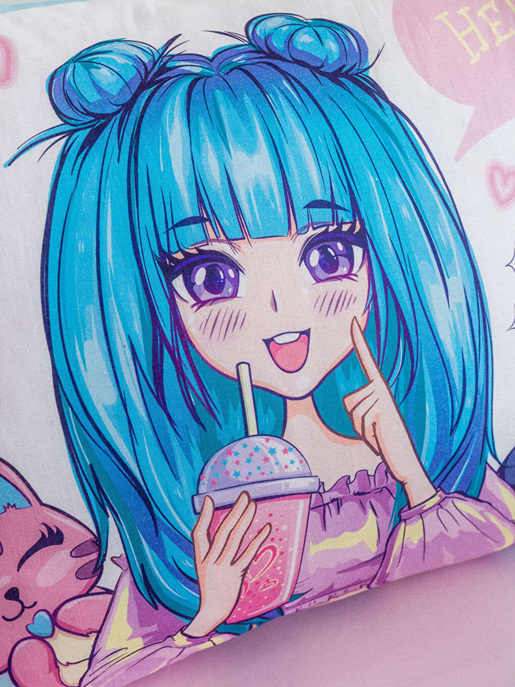 Karışık Baskılı Kız Çocuk Tek Kişilik Nevresim Takımı-3