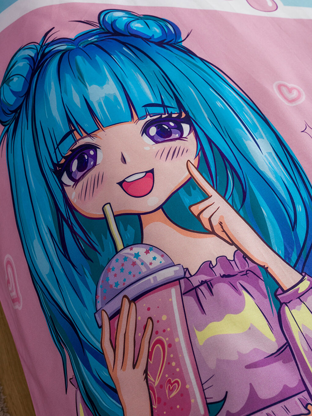 Karışık Baskılı Kız Çocuk Tek Kişilik Nevresim Takımı-5