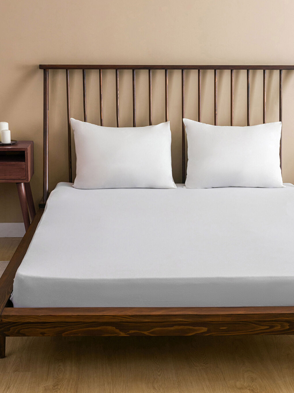 Gri Düz Çift Kişilik Lastikli Çarşaf 160x200x30 cm