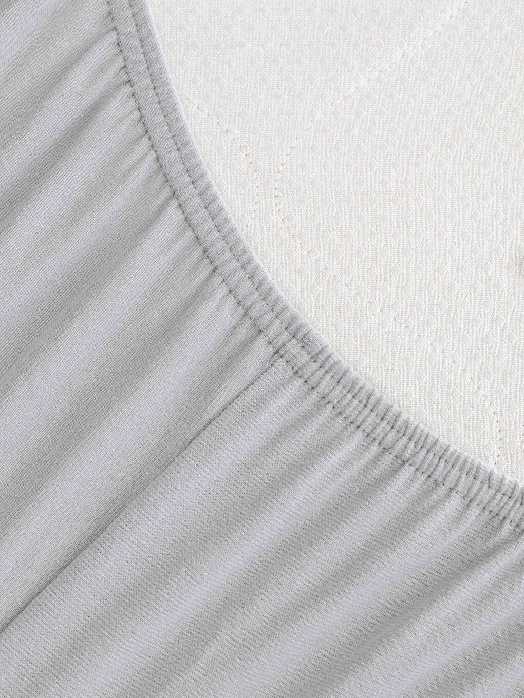 Gri Düz Çift Kişilik Lastikli Çarşaf 160x200x30 cm-3