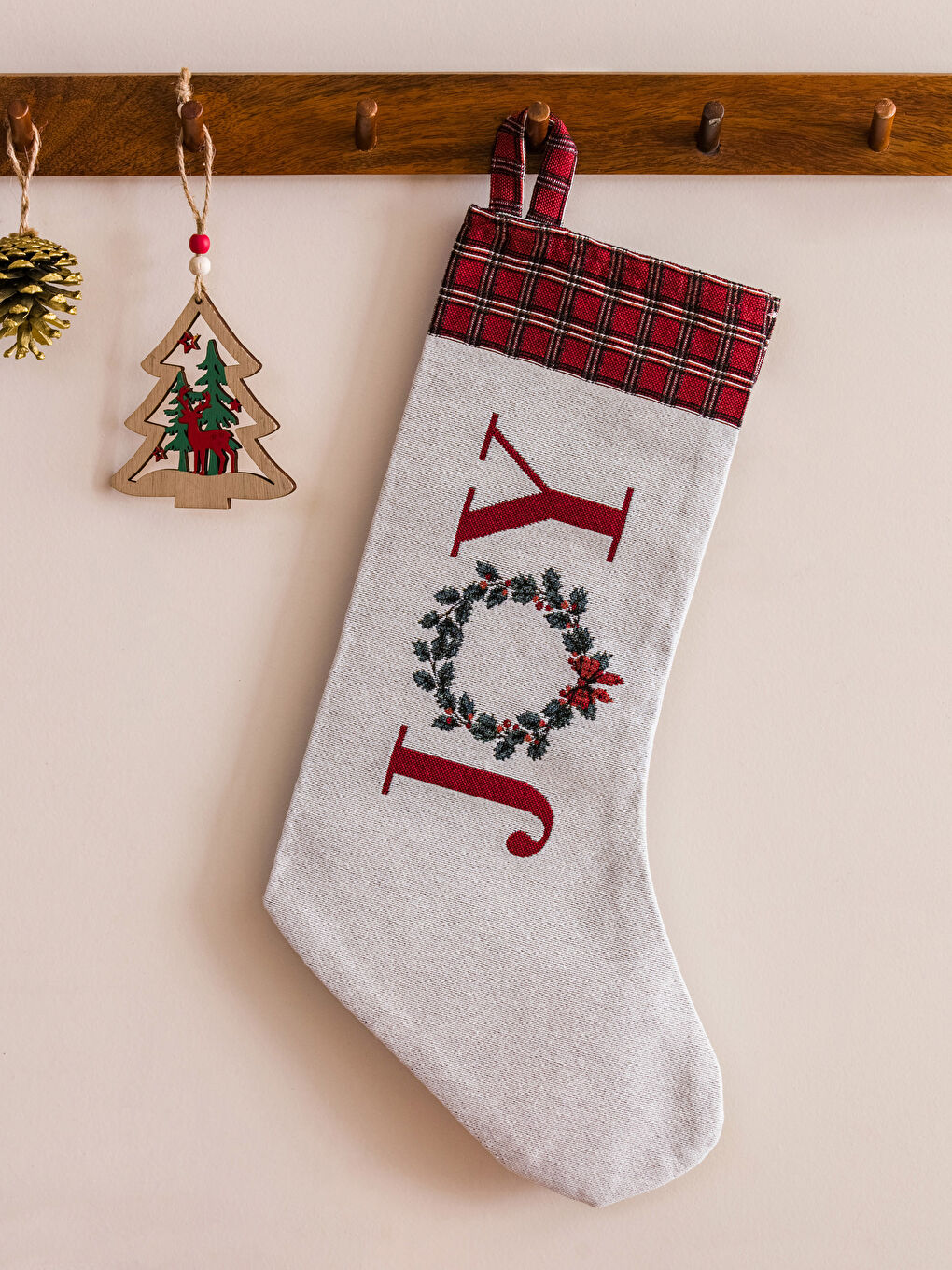 LCW HOME Christmas Themed Wall Decoration 25x48 cm -W3DN67Z8-F9C