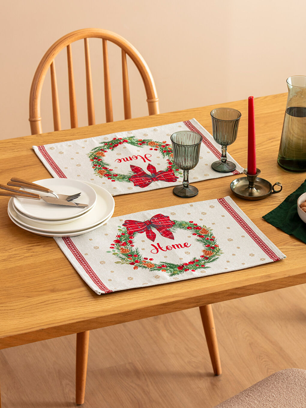 LCW HOME Christmas Themed Placemat 2 Pack 33X50 cm -W3DO98Z8-F9C