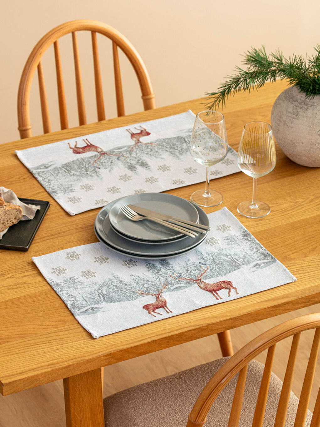 LCW HOME Patterned Placemat 2 Pcs 33x50 Cm -W3DP04Z8-F9C