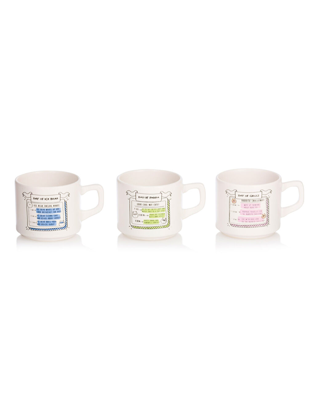 LCW HOME Wir Bären Bedruckter Keramikbecher 3er-Pack 184 Ml -W3DP41Z8-F9C