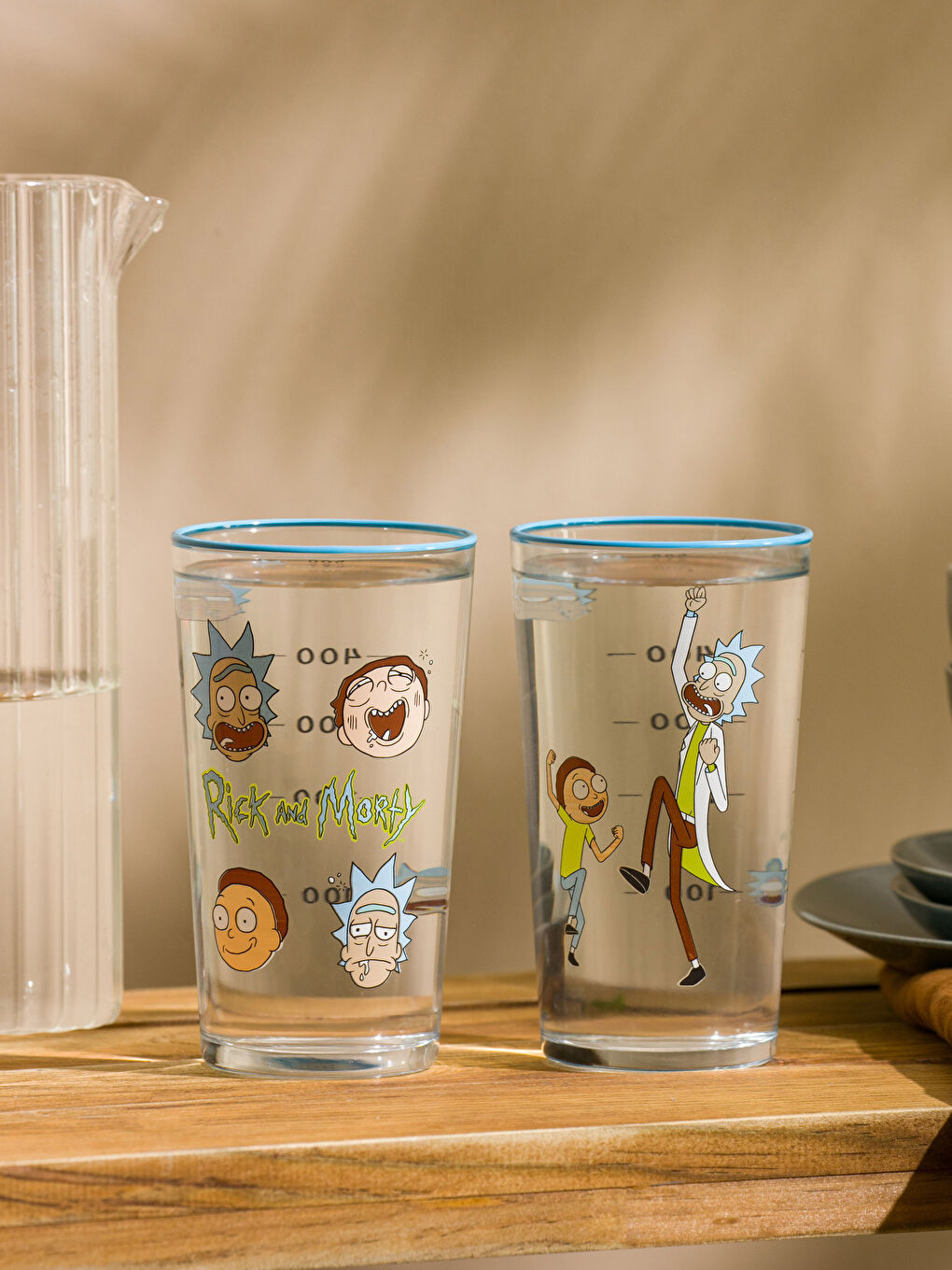 Rick and Morty Printed Glass Cup 2 Pcs 570 Ml