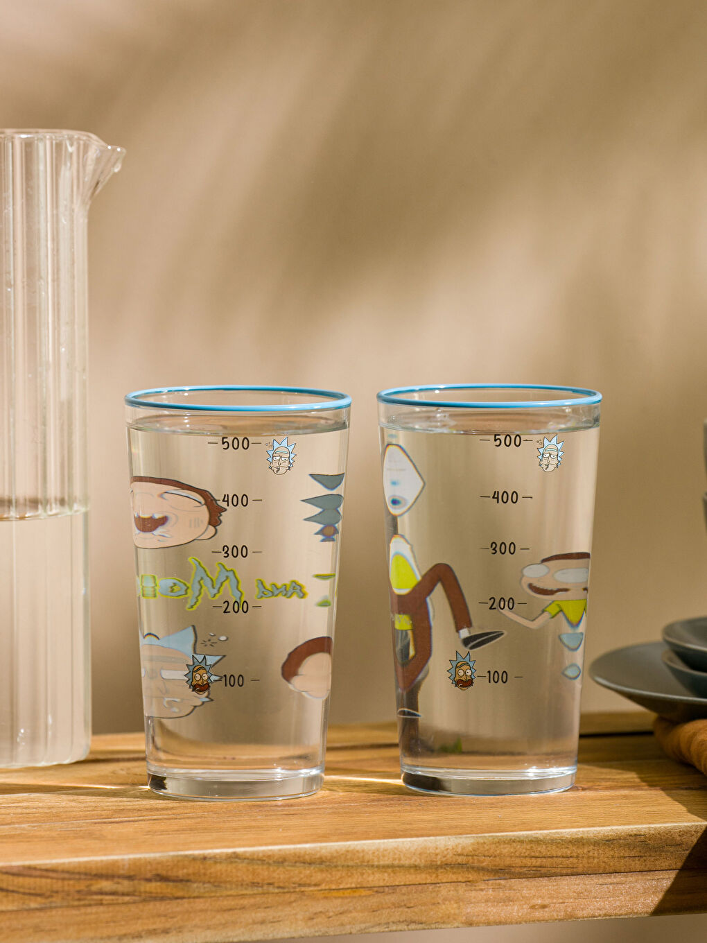 Rick and Morty Printed Glass Cup 2 Pcs 570 Ml-1