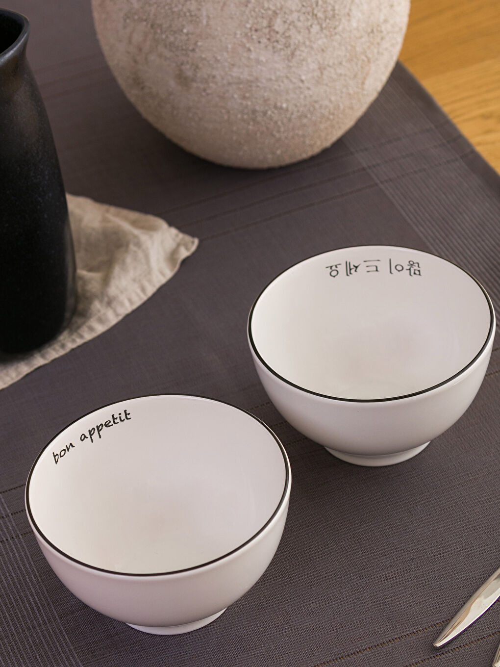 Set de 2 Boluri Ceramice Imprimate 14 Cm-1