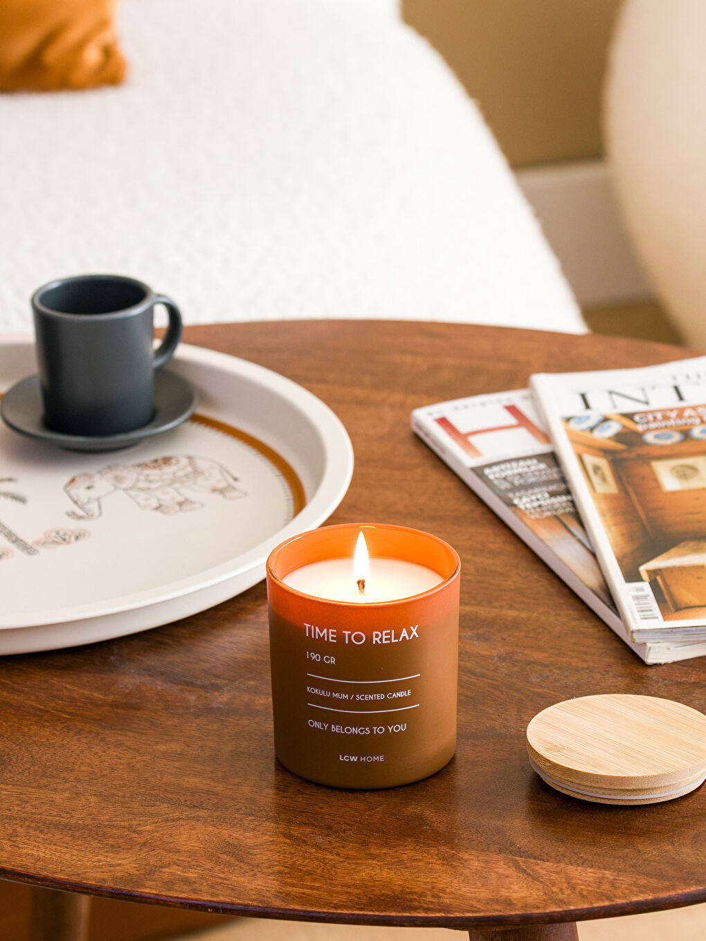 Turuncu Amber Kokulu Bardak Mum 190 g