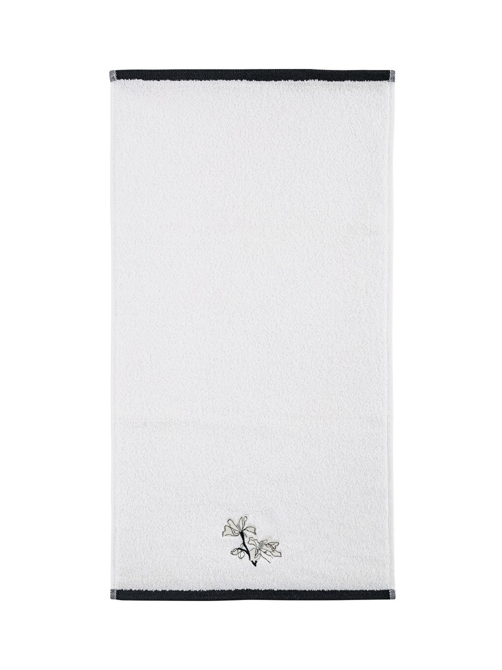 Beyaz Nakışlı Pamuk El Havlusu 45x75 cm-4