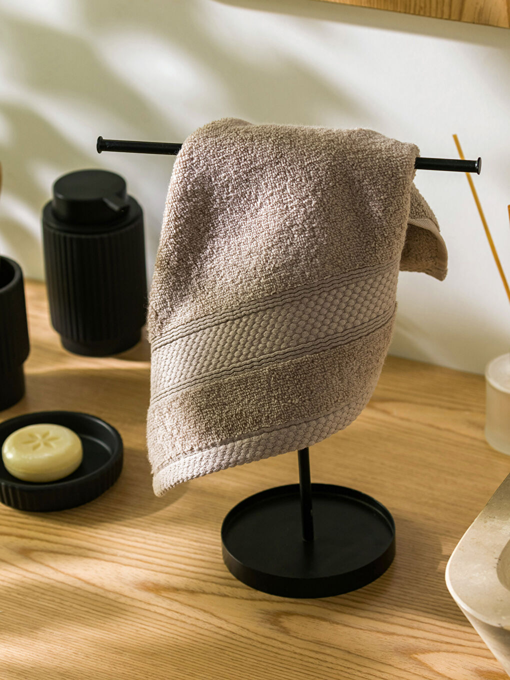 Kahverengi Pamuklu El Havlusu 33x33 cm