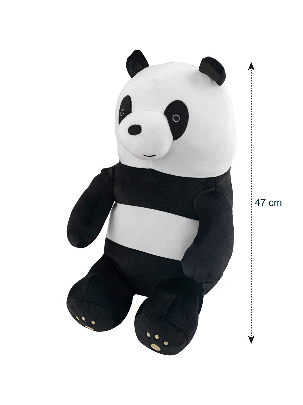 Siyah We Bare Bears Figürlü İç Dolgulu Bebek Kırlent 50 cm-3