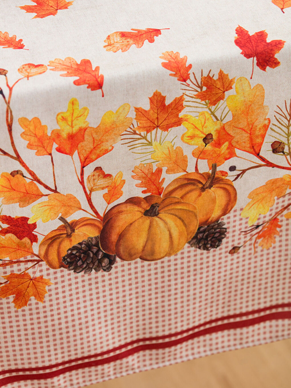 Pumpkin Printed Tasseled Runner 45x150 Cm-2