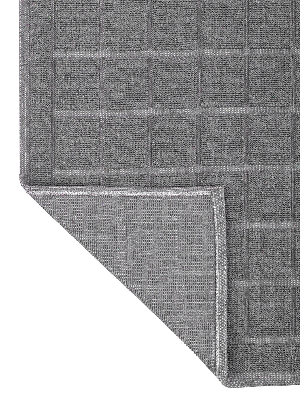 LCW HOME Gri Dama Desenli Halı 80x150 cm - 3