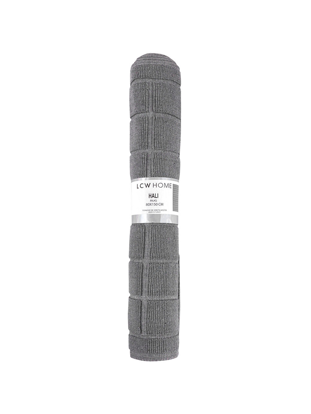 LCW HOME Gri Dama Desenli Halı 80x150 cm - 4