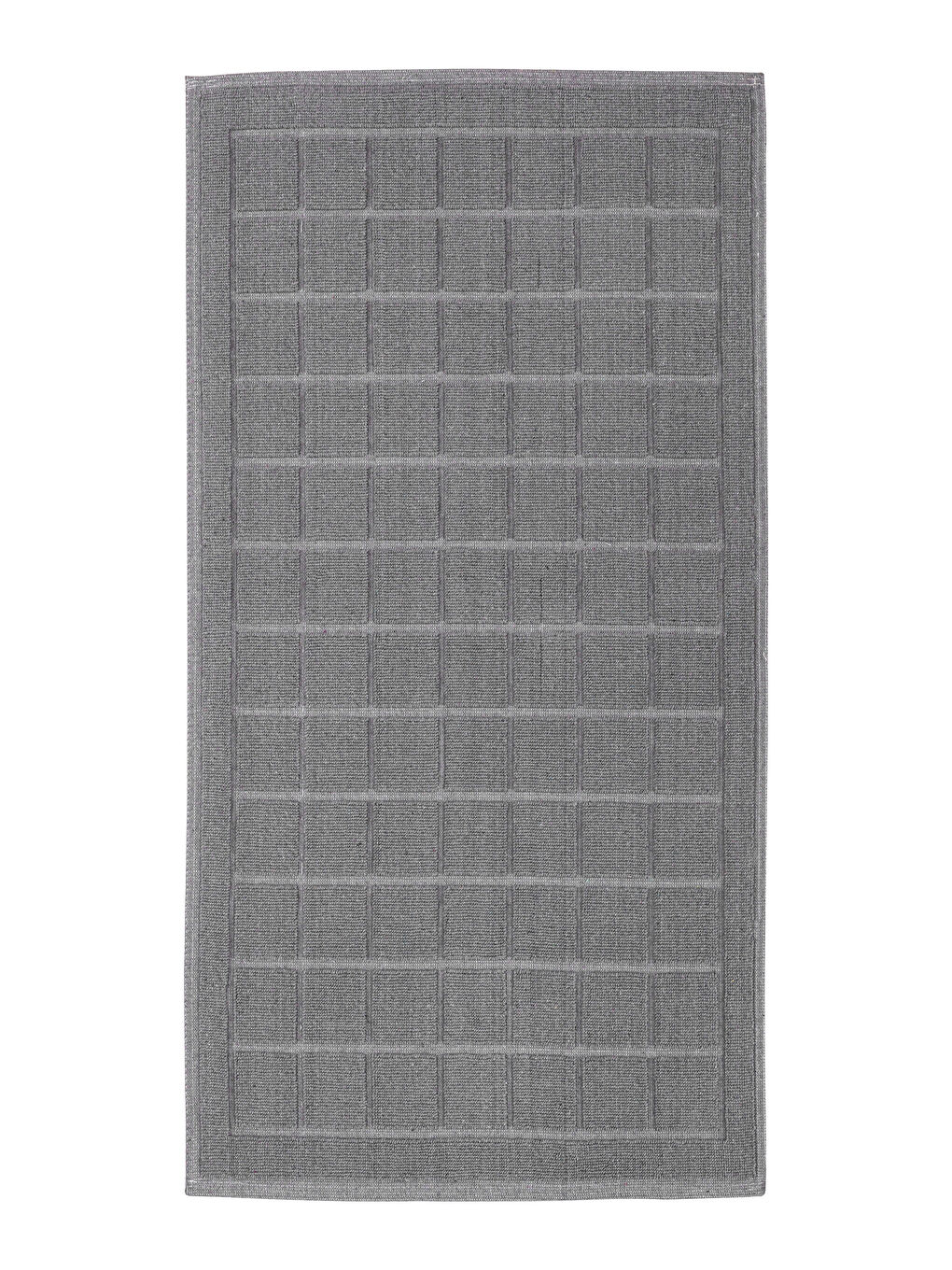 LCW HOME Gri Dama Desenli Halı 80x150 cm - 5